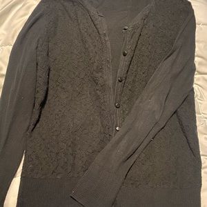 Floral Pattern Black Sweater